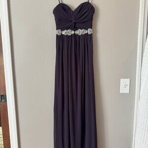 Strapless Maxi Embellished Waist Dress
